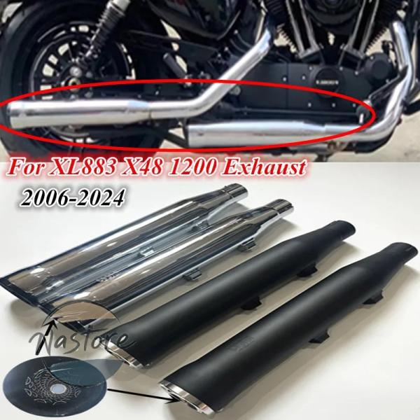 並行輸入品 リア カスタム ハーレーxl883 1200 x48低音コブラ排気セクション サイレンサ...