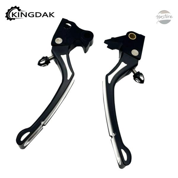 並行輸入品 バイク クラッチ ブレーキ ハンドル アルミレギュレーターレバー ブラック ハーレー ス...