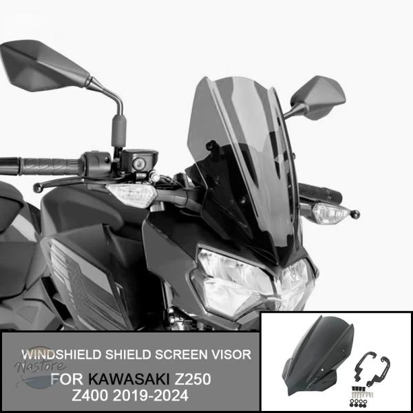並行輸入品 バイク スポーツ風防デフレクターバイザーバイザーカワサキ カワサキ z250 z400 ...