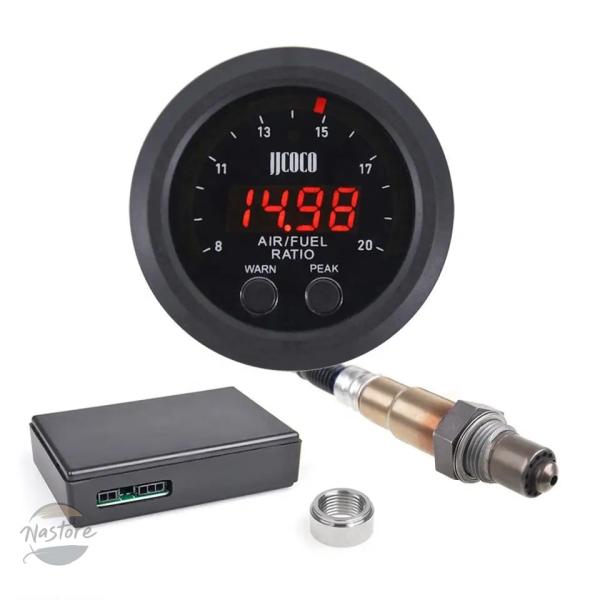 並行輸入品 o2 汎 12v 52mm 空燃比計 超薄型ラウンド sシリーズ led デジタルディス...