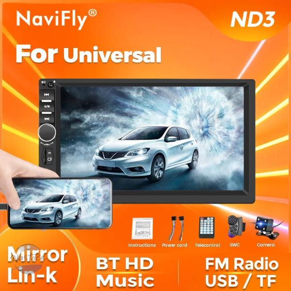 並行輸入品 NAVIFLY 1DIN 2 DIN 7インチ汎用カーマルチメディアオールインワンラジオ...