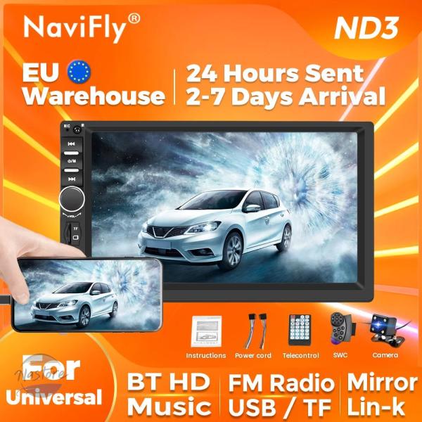 並行輸入品 NAVIFLY 7インチ HD タッチスクリーン 2DIN MP5 プレーヤー カーラジ...