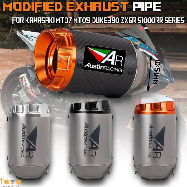 並行輸入品 バイク マフラー 汎 ar 51mmエスケープ カワサキ 300 400 800 100...