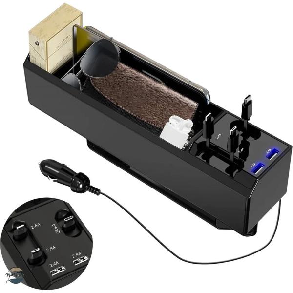並行輸入品 カーシートギャップ フィラー オーガナイザー usbポート2 type c ios mi...