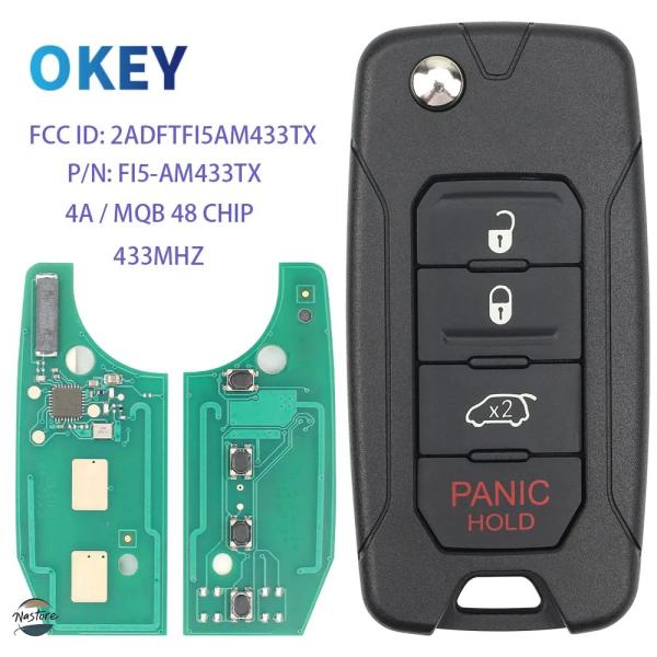 並行輸入品 OKEY 折りたたみ 式リモートカーキー 4A MQB48 チップ 433MHZ JEE...