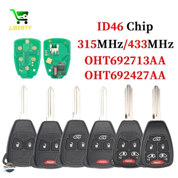 並行輸入品 LIBERTY 315/433MHZ ID46 車 リモートキーフォブ ジープ コンパス...
