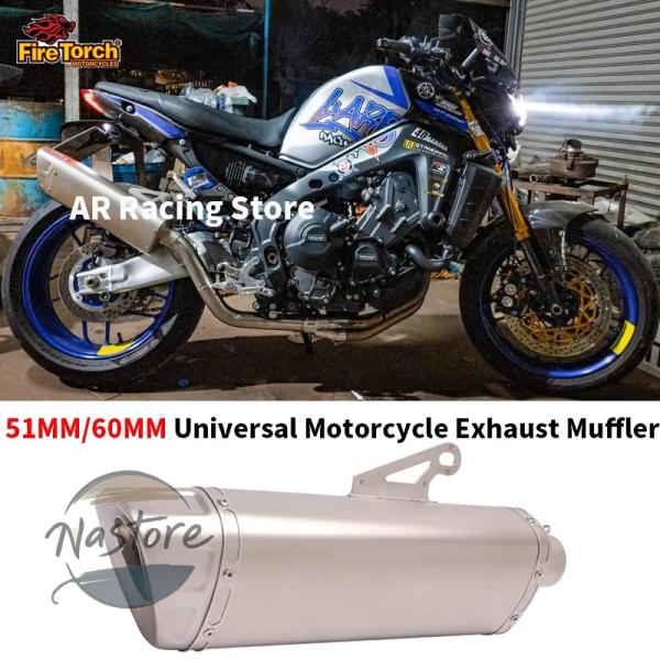 並行輸入品 mt09 バイク マフラー 51 mm 60 エスケープ moto ステンレスパイプ z...
