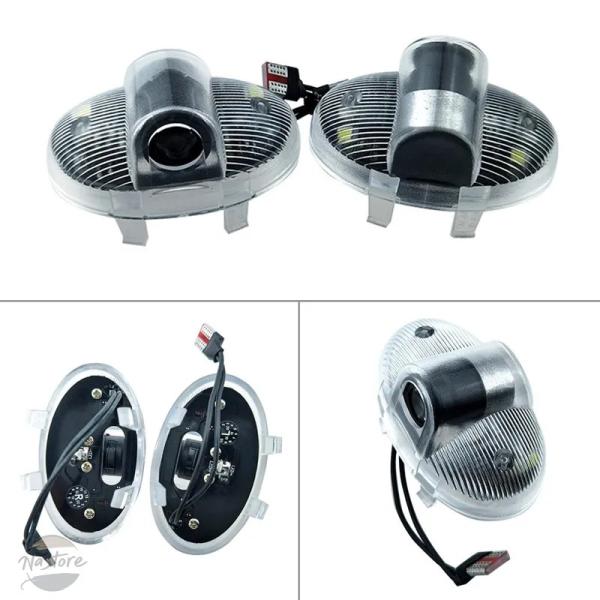 並行輸入品 2X LED 車ドアプロジェクター ウェルカムハザードランプ 3D ゴーストシャドウライ...