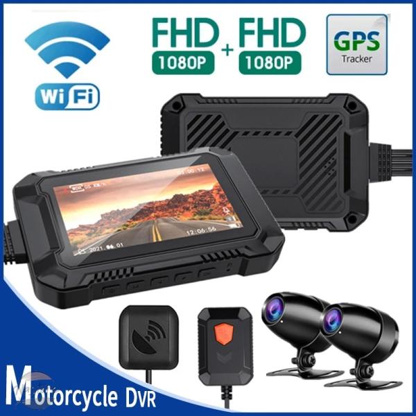 並行輸入品 WIFI バイク DVR ダッシュカム 1080P+1080P フルHD フロントリア ...