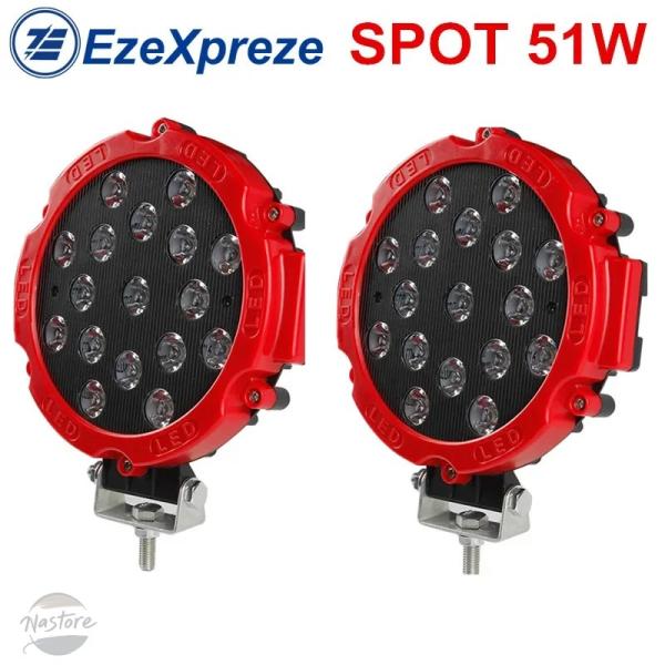 並行輸入品 2個 7インチ LED ワーキングバー 12V 24V 51W 4X4 アクセサリー オ...