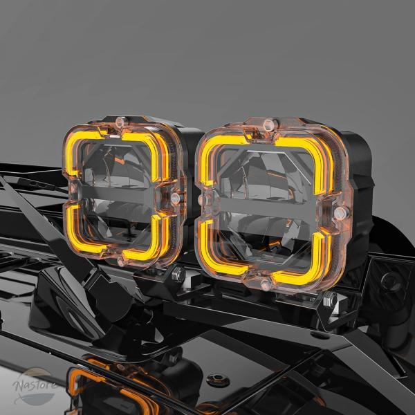並行輸入品 超高輝度LED作業灯バー アンバー DRL 12V LEDランプ ドライビングライト ス...