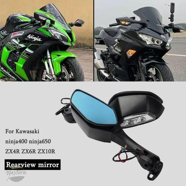 並行輸入品 ZX4R カワサキ バイク ミラー ニンジャ 400 650 ZX6R ウィンカーランプ...