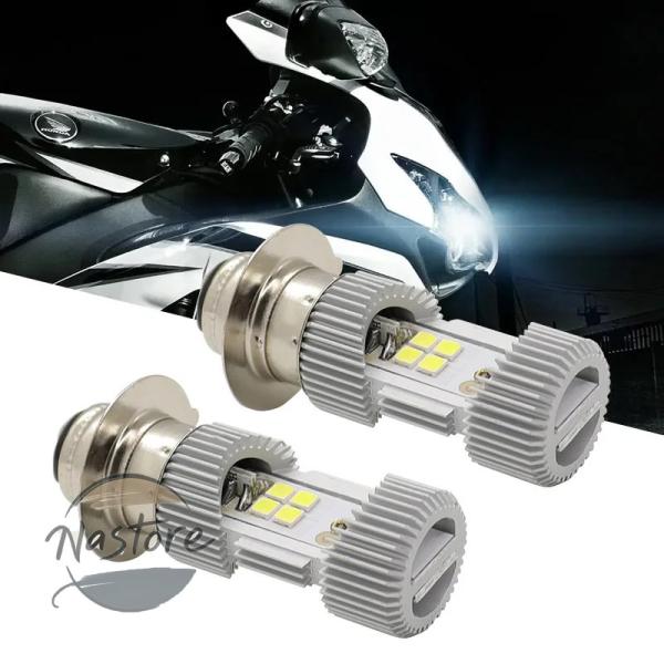 並行輸入品 h6m バイク ヘッドライト ヘッド ライト 2 個 p15d led ba20d h4...