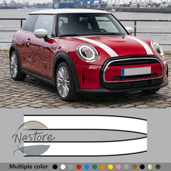 並行輸入品 エンジン カスタム フードボンネットステッカーストライプデカールミニクーパーjcw r5...