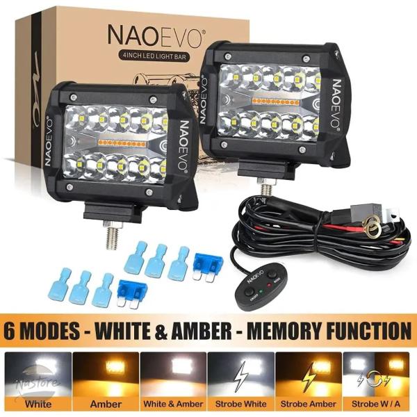 並行輸入品 ジープ バイク naoevo 4x4 オフロード led ライトバー ポッド 4インチ ...