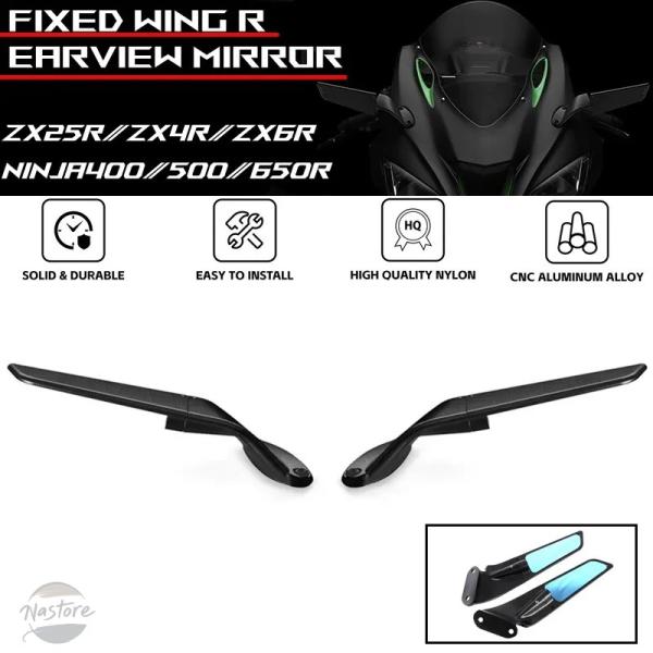 並行輸入品 バイク カスタム zx6r ミラー ウィング 調整可能 回転式 バックミラー カワサキ ...
