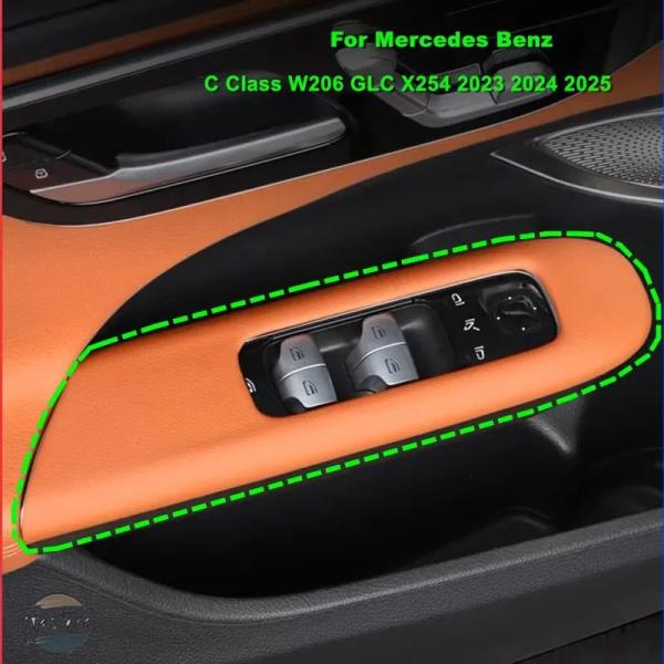 並行輸入品 4 ピース ウィンドウリフトスイッチボタンパネル革 カバートリムメルセデスベンツ C ク...