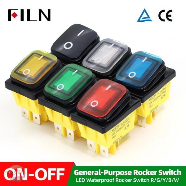 並行輸入品 ip65 filn 30a 12v 24v 110v 220vled ロッカースイッチ ...