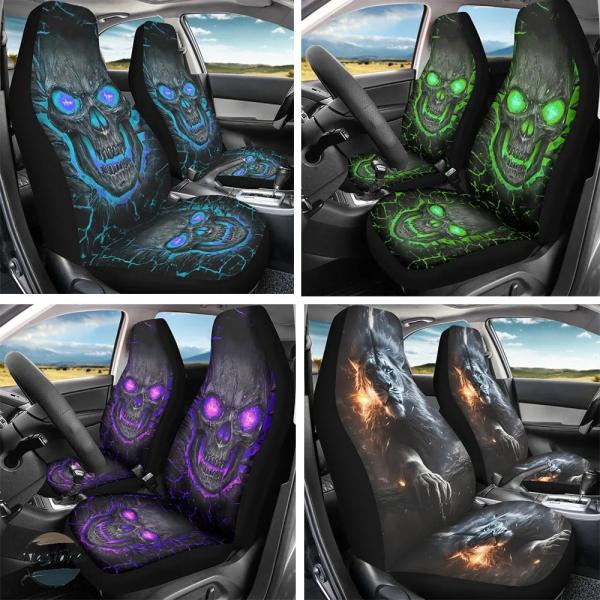 並行輸入品 カバー シートカバー 汎用カーシート パーソナライズされたスカルシート カスタムパーツ ...