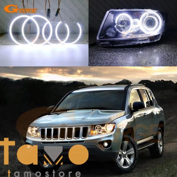 並行輸入品 ジープ jeep コンパス キット 2011 16 優れたデイライト超高輝度 cob l...