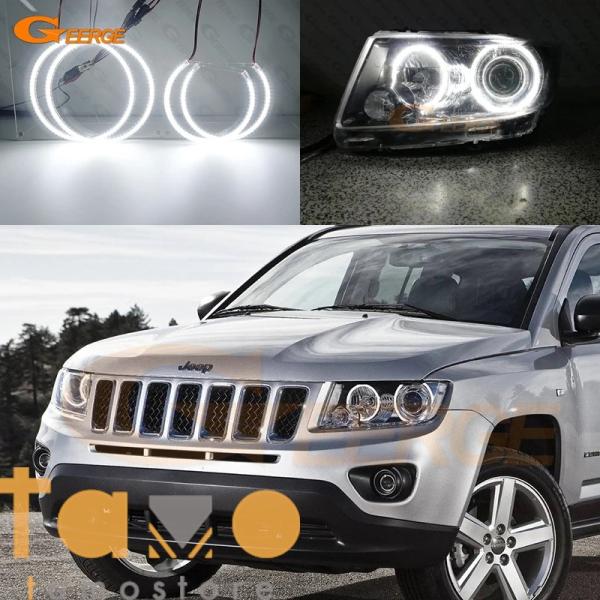 並行輸入品 ジープ jeep コンパス ヘッド 2011 16超高輝度smd ledエンジェル アイ...