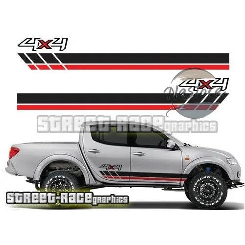 並行輸入品 l200 三菱 031 サイド レーシング ストライプ ステッカー デカール グラフィッ...