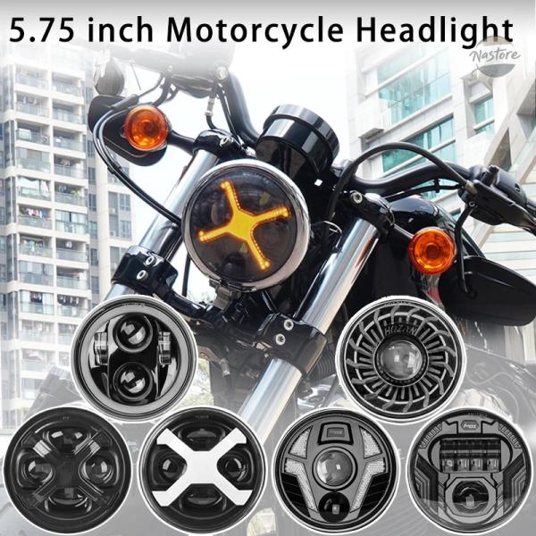 並行輸入品 X48 バイク ヘッドライト ヘッド 5.75インチ LED ライト 5 3/4 X ス...