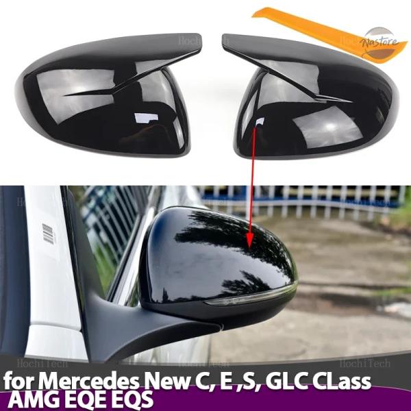 並行輸入品 ブラックバックミラーキャップウイングサイドカバーメルセデス C E S GLC クラス ...