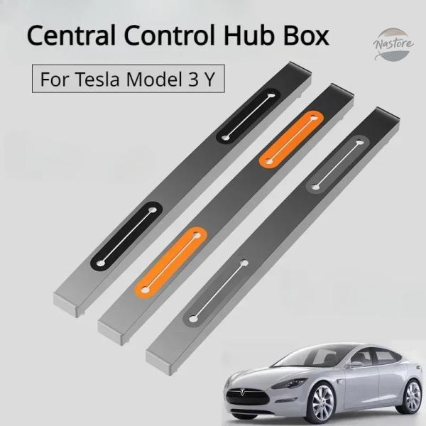並行輸入品 テスラモデル3 Y用中央制御ハブボックス 電話充電ケーブルクリップ センターコンソール用...