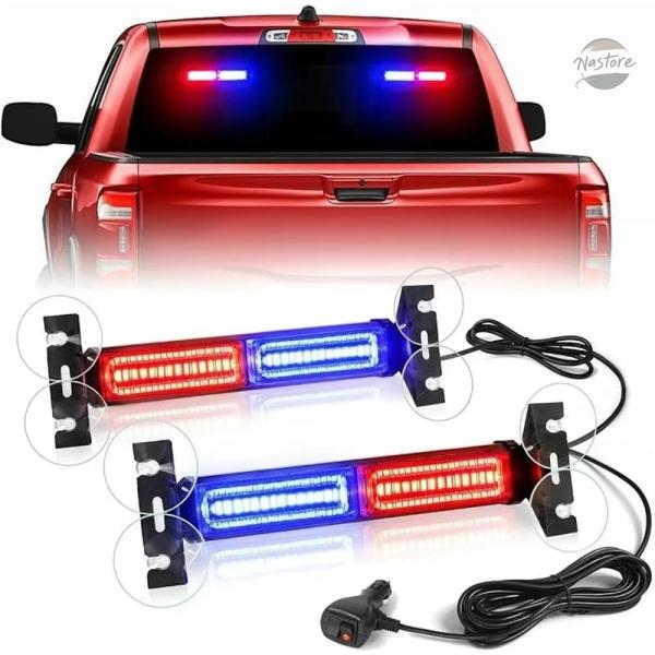 並行輸入品 2IN1 12V 24V LEDストロボライト 緊急フラッシュハザード灯 フロントガラス...