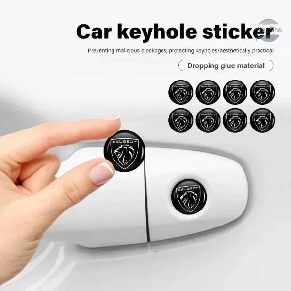 並行輸入品 8PCS CAR DOOR KEYHOLE COVER STICKER UNIVERSA...
