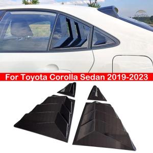並行輸入品 FOR トヨタ COROLLA SEDAN 2019-2023 CAR REAR LOUVER WINDOW SIDE SHUTTER COVER TRIM STICKER VENT SCOOP CARBON FIBER STYLE BLACK