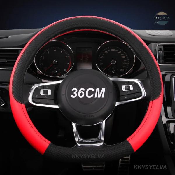 並行輸入品 CAR STEERING WHEEL COVER D/O SHAPE 36CM PU L...