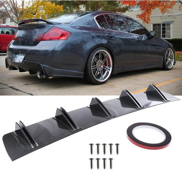 【並行輸入品】Q50 スポイラー リップ 2個 81.5CM 汎用リアディフューザー 5フィン カス...