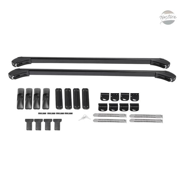 並行輸入品 キャリア 汎用 2x アルミ製 上ルーフラック クロスバー 鍵2個 カスタムパーツ 部品...