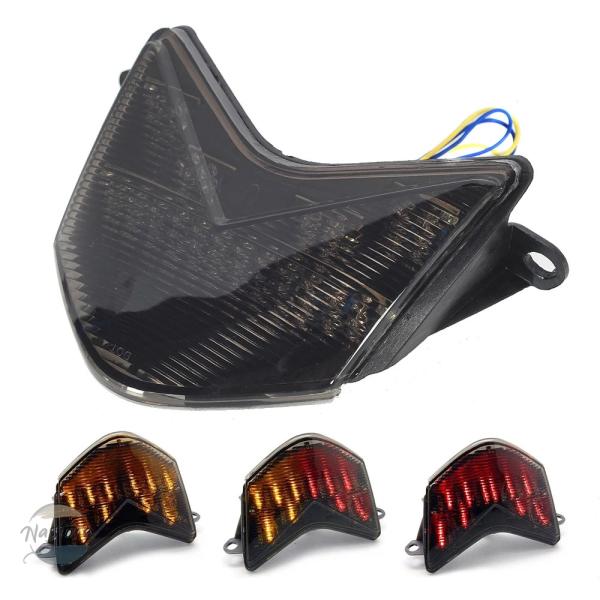 並行輸入品 スモークモーターサイクルLEDターンシグナルライト、モトテールブレーキライトテールライト...