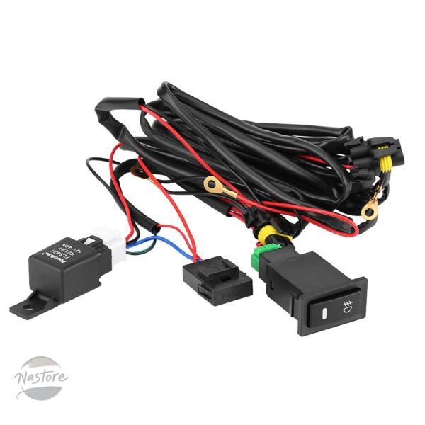 並行輸入品 12V車用 LEDフォグランプオン/オフスイッチ配線ハーネスヒューズリレーキット