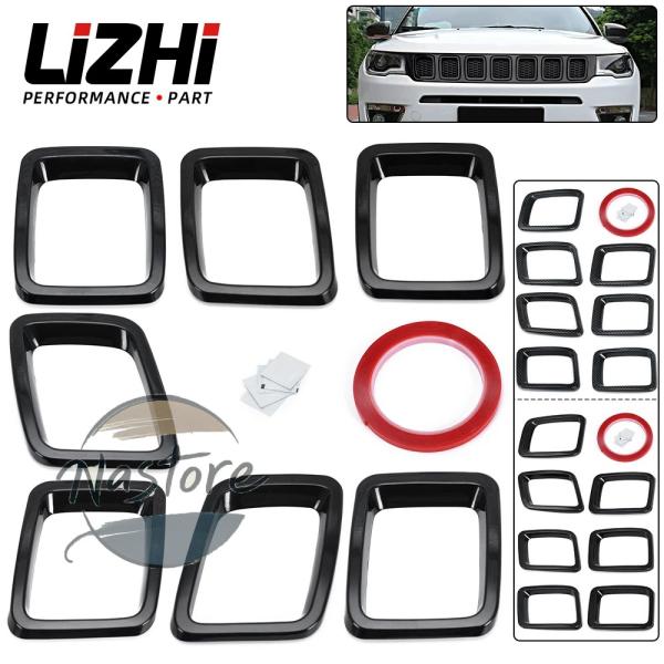 並行輸入品 ジープ jeep カバー グリル コンパス フロント キット 7pcs リングインサート...