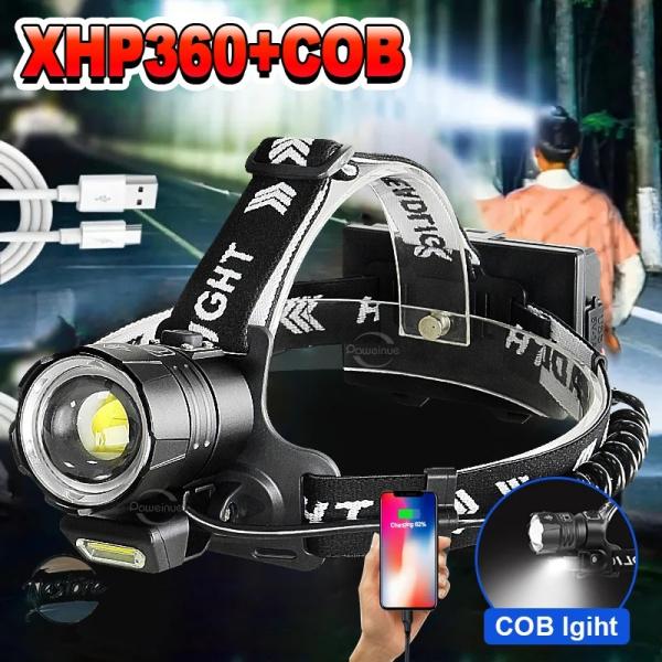 並行輸入品 ヘッド ヘッドライト xhp360 cob ledランプ パワフルライト 懐中電灯 18...