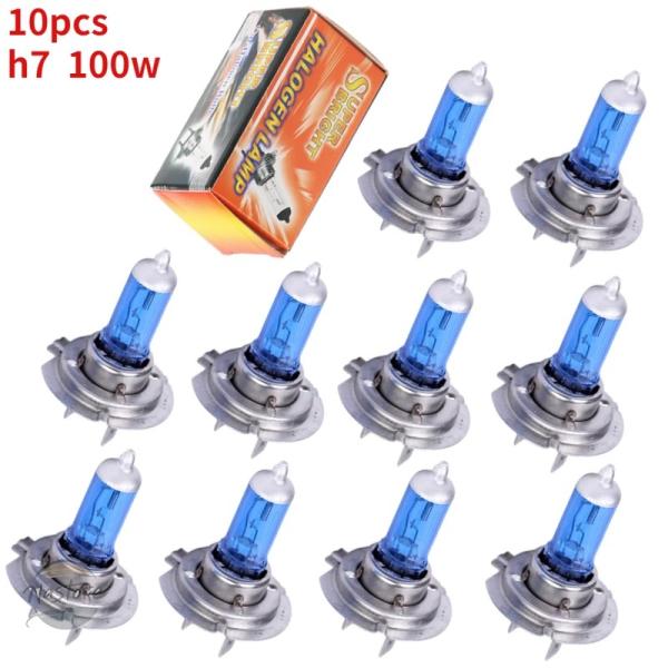 並行輸入品 h7 10pcs 12v 100w 6000k xenon super white ha...