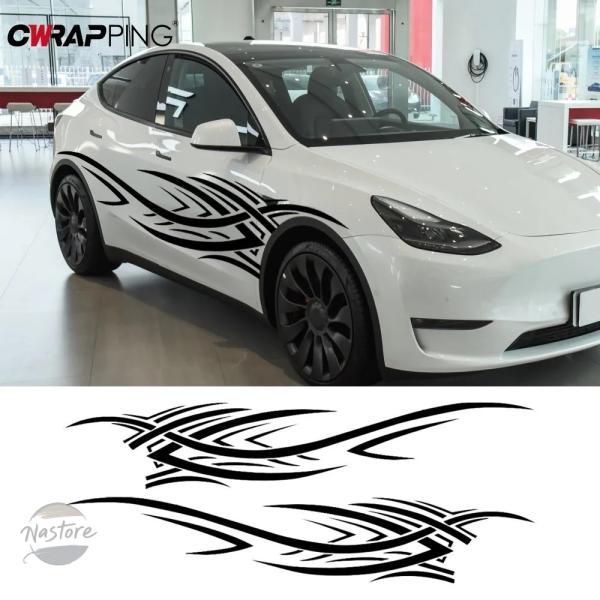 並行輸入品 バイク ビニールカーステッカー 防水トーテム 汎 フレーム 2個 カスタムパーツ 部品 ...