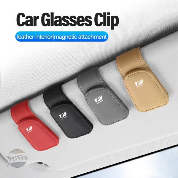 並行輸入品 革車 メガネクリップサングラスボックスサンバイザー眼鏡ホルダーカードチケットホルダーレク...