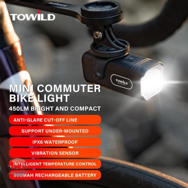 並行輸入品 TOWILD-ミニLED自転車ヘッドライト コンパクトヘッドライト アルミ マウンテンバ...