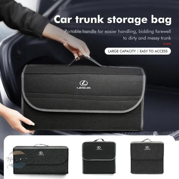 並行輸入品 車用折りたたみ式収納バッグ フェルト収納ボックス トランクオーガナイザー LEXUS C...