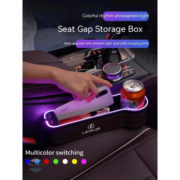 並行輸入品 車 USB 充電カラーランプシート収納ケースシートギャップボックスレクサス F スポーツ...