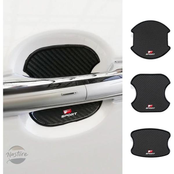 並行輸入品 4 個車 ドアボウルハンドルプロテクターステッカーアンチスクラッチトリムストリップカーア...