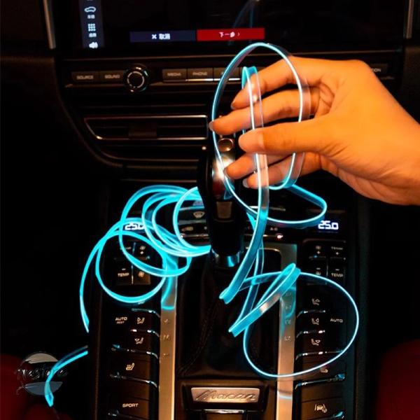 並行輸入品 CAR STYLING DIY FLEXIBLE NEON STRIP CAR INTE...