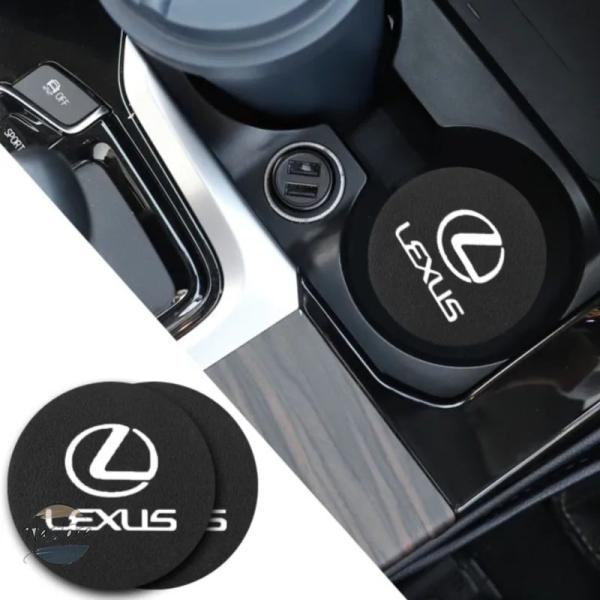 並行輸入品 2 個レザーコースター滑り止め水カップパッドマットレクサス IS250 IS200 CT...