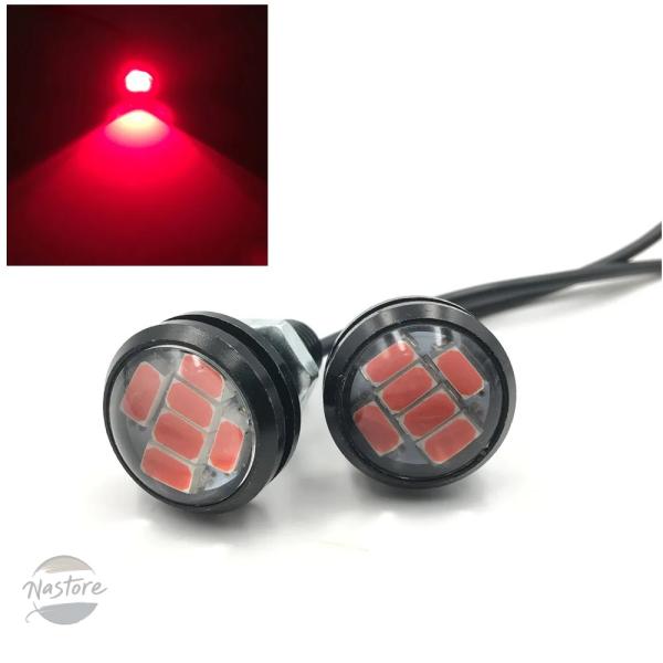 並行輸入品 フォグランプ 2x レッド led ライト 12v 23mm 6smd イーグルアイ ア...