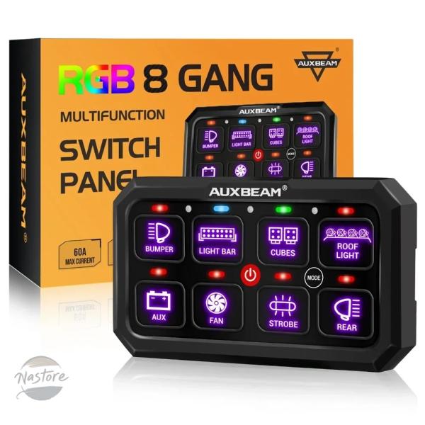 並行輸入品 ra80xl auxbeam 8ギャング rgbライト オンオフスイッチパネル 5インチ...